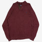 MEN'S VINTAGE 1990S CHAPS QUARTER BUTTONED KNITTED JUMPER - X-LARGE
