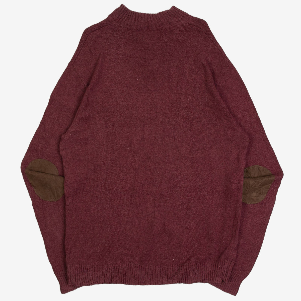 MEN'S VINTAGE 1990S CHAPS QUARTER BUTTONED KNITTED JUMPER - X-LARGE