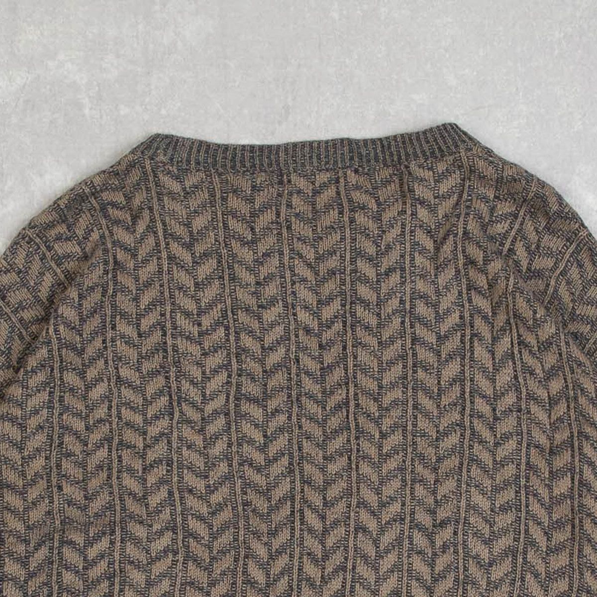 MEN'S VINTAGE 1990S STRUCTURED PATTERNED KNITTED JUMPER - XX-LARGE