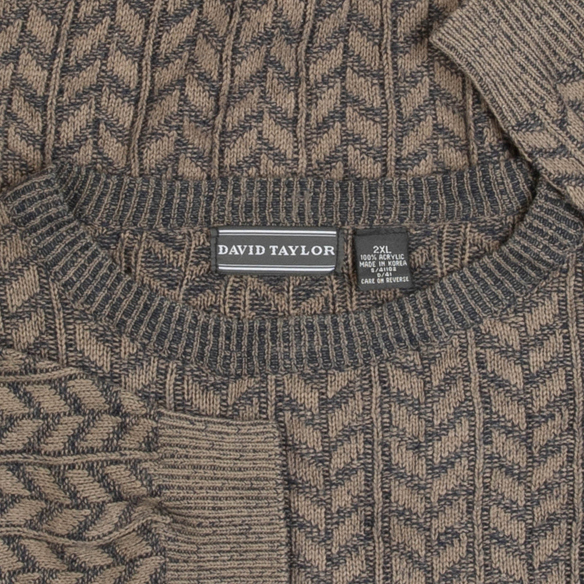 MEN'S VINTAGE 1990S STRUCTURED PATTERNED KNITTED JUMPER - XX-LARGE