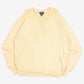 MEN'S VINTAGE 1990S V-NECK KNITTED JUMPER - X-LARGE