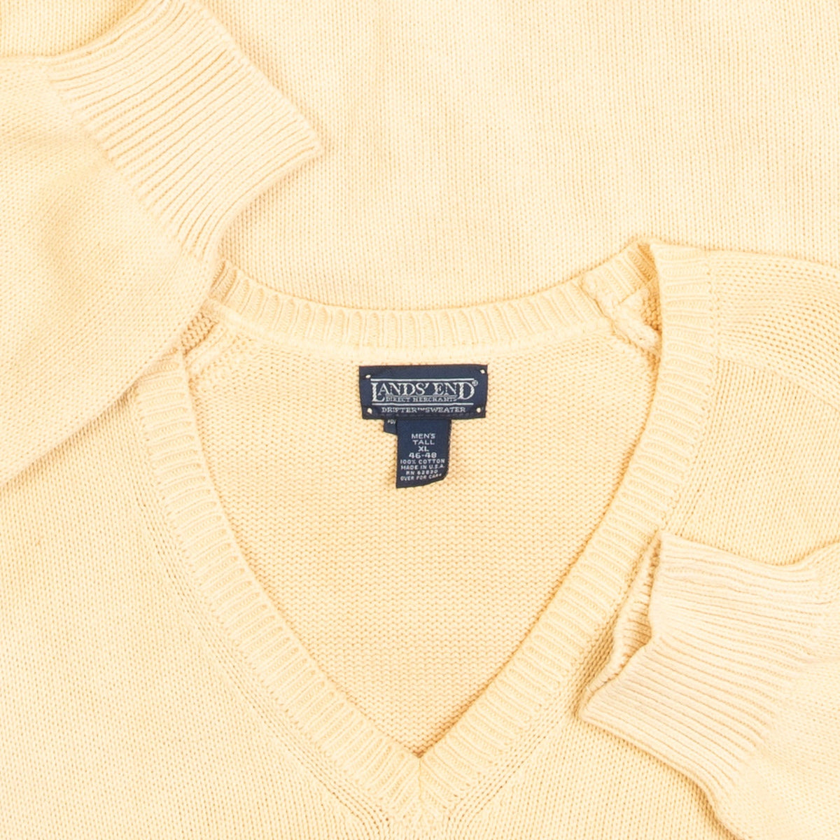 MEN'S VINTAGE 1990S V-NECK KNITTED JUMPER - X-LARGE