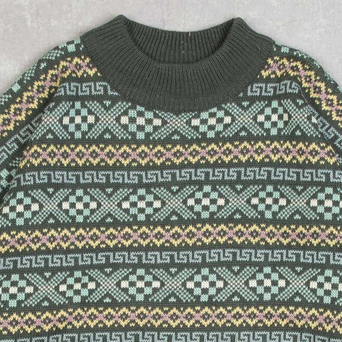 WOMEN'S VINTAGE 1990S ESPIRIT PATTERNED KNITTED JUMPER - LARGE