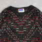 MEN'S VINTAGE 1980S PATTERNED KNITTED JUMPER - LARGE