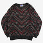 MEN'S VINTAGE 1980S PATTERNED KNITTED JUMPER - LARGE