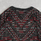 MEN'S VINTAGE 1980S PATTERNED KNITTED JUMPER - LARGE