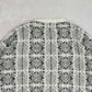 MEN'S VINTAGE 1990S PATTERNED V-NECK KNITTED JUMPER - X-LARGE