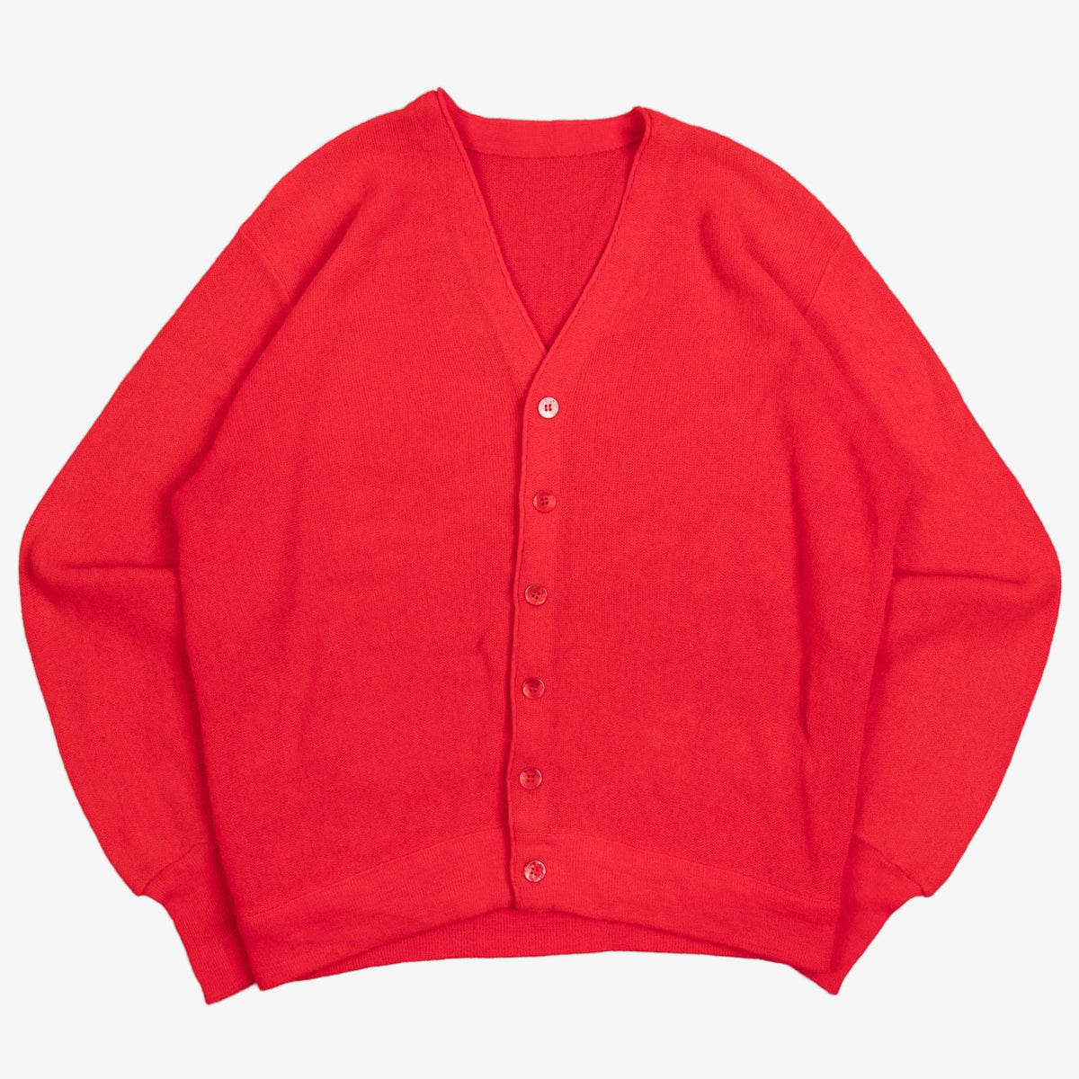MEN'S VINTAGE 1980S BOXY KNITTED CARDIGAN - LARGE