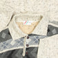 MEN'S VINTAGE 1980S PATTERNED KNITTED POLO JUMPER - X-LARGE