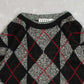 MEN'S VINTAGE 1990S ARGYLE PATTERNED KNITTED JUMPER - SMALL