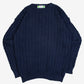 MEN'S VINTAGE 1990S STRUCTURED CABLE KNIT JUMPER - MEDIUM