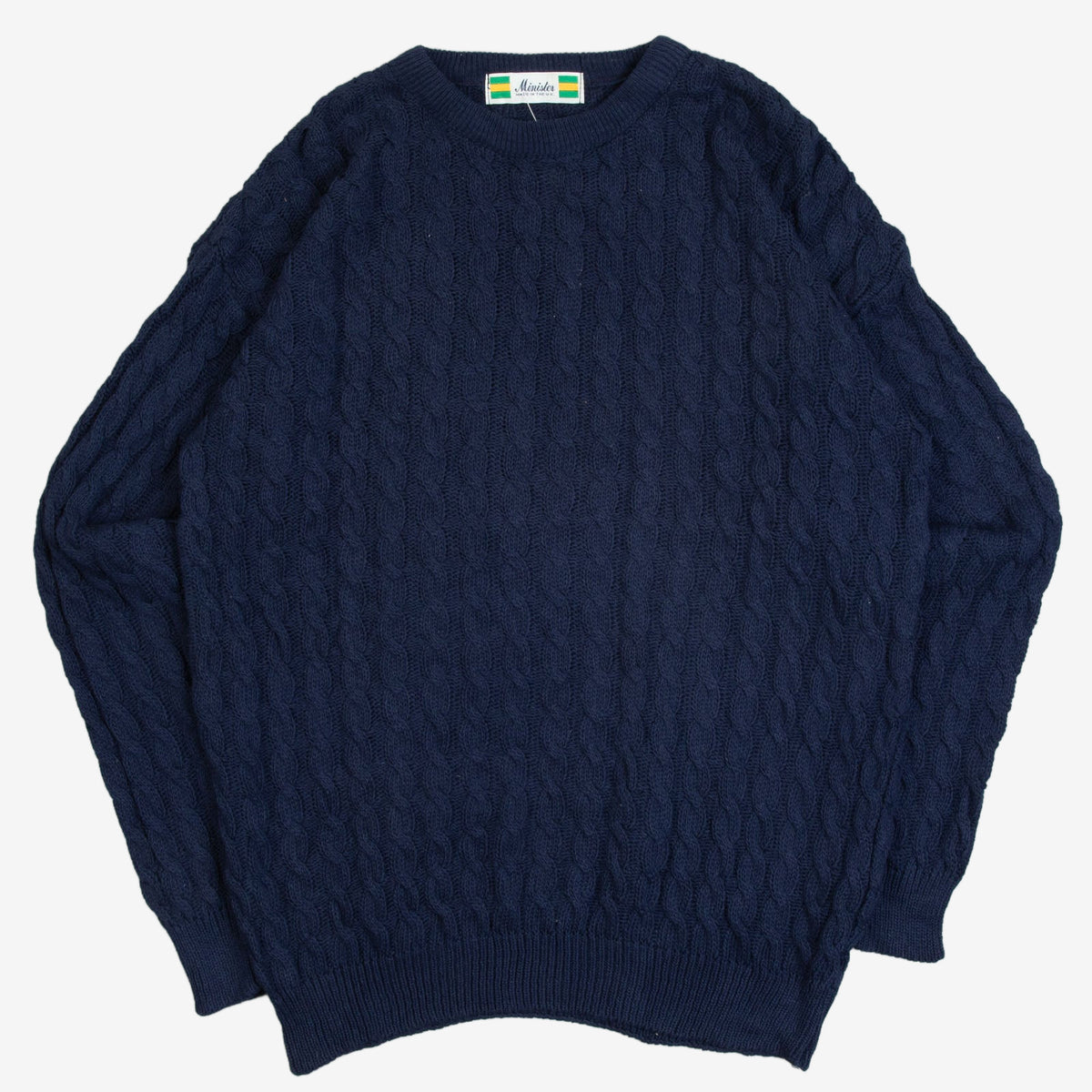 MEN'S VINTAGE 1990S STRUCTURED CABLE KNIT JUMPER - MEDIUM