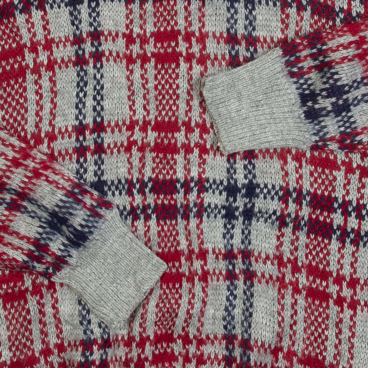 MEN'S VINTAGE 1990S CHECKED PATTERNED KNITTED JUMPER - X-LARGE