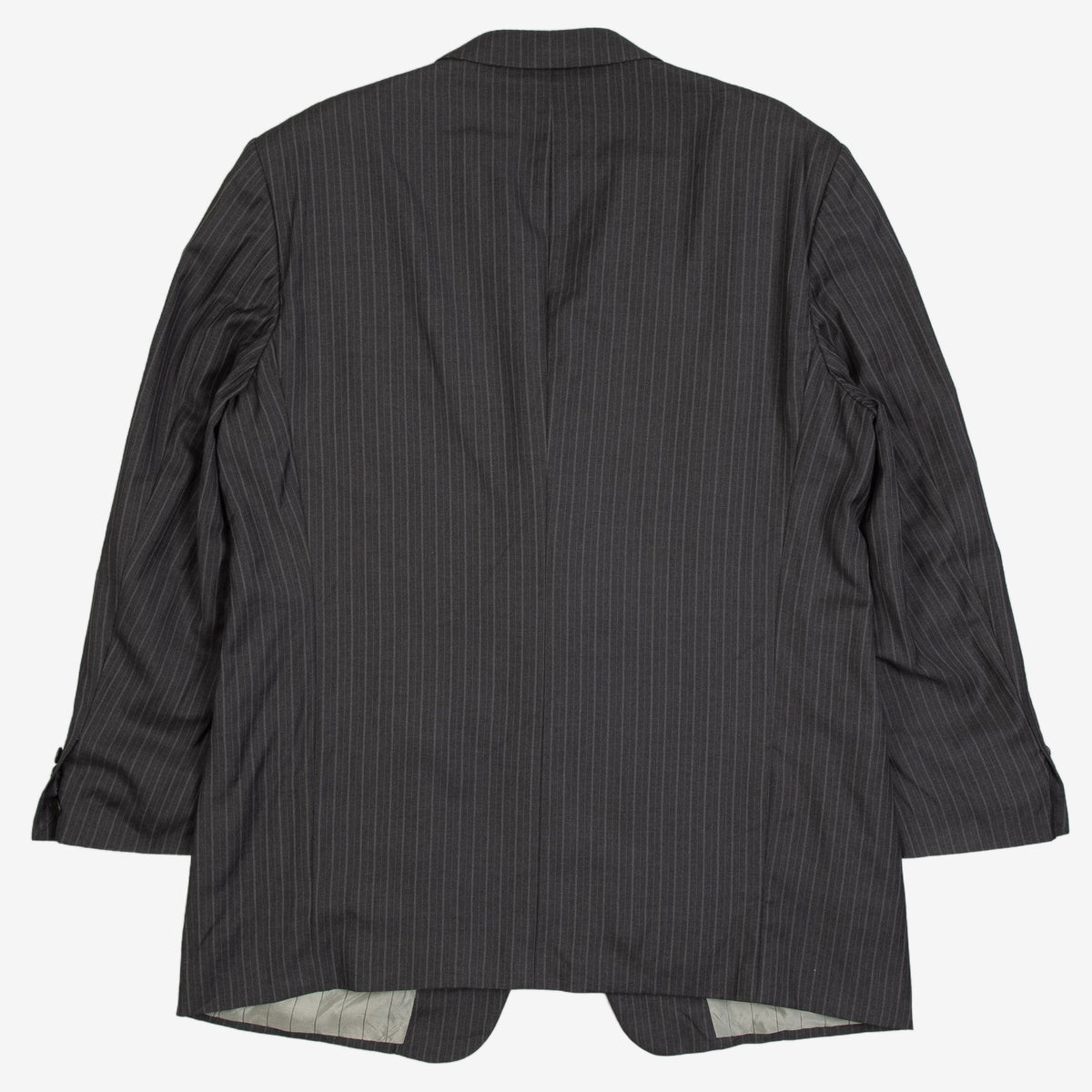 MEN'S VINTAGE 1990S GIORGIO ARMANI PINSTRIPE BLAZER SUIT JACKET - X-LARGE