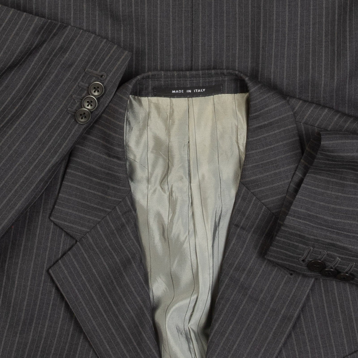 MEN'S VINTAGE 1990S GIORGIO ARMANI PINSTRIPE BLAZER SUIT JACKET - X-LARGE