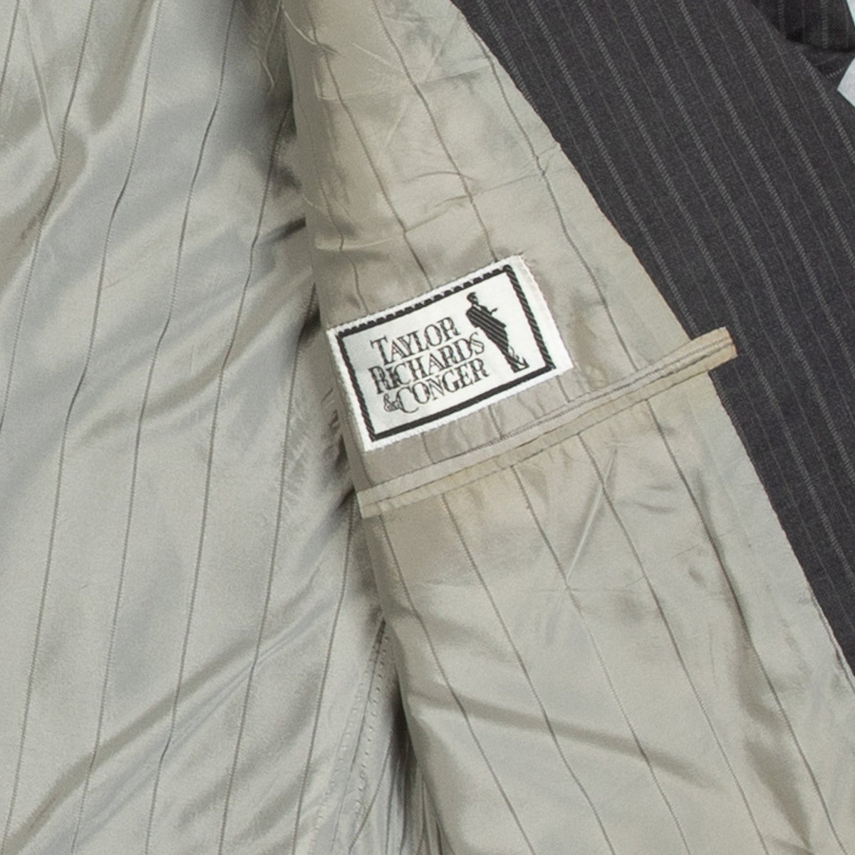 MEN'S VINTAGE 1990S GIORGIO ARMANI PINSTRIPE BLAZER SUIT JACKET - X-LARGE