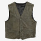 MEN'S VINTAGE 1990S LEATHER VEST JACKET - MEDIUM