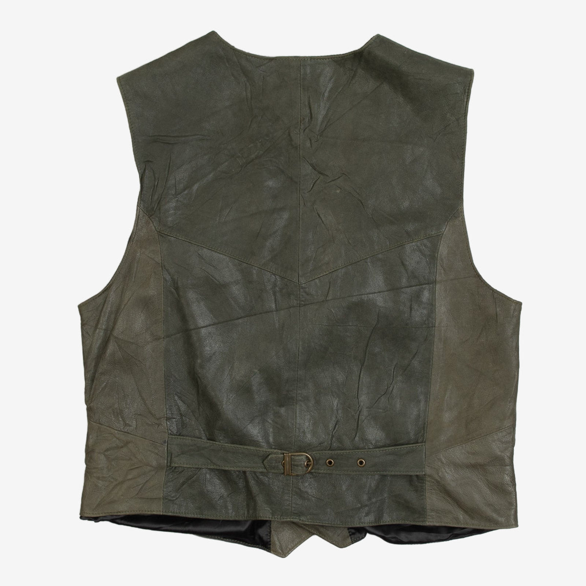 MEN'S VINTAGE 1990S LEATHER VEST JACKET - MEDIUM