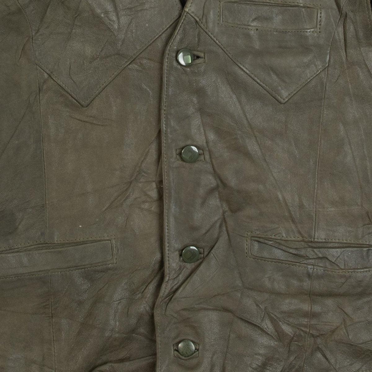 MEN'S VINTAGE 1990S LEATHER VEST JACKET - MEDIUM
