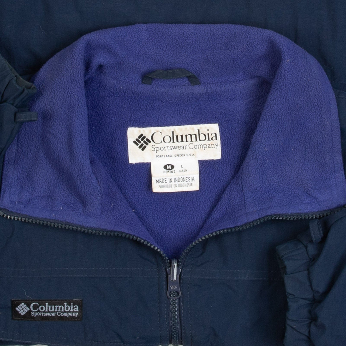 WOMEN'S VINTAGE 1990S COLUMBIA FULL ZIP FLEECE LINED JACKET - MEDIUM