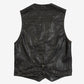 MEN'S VINTAGE 1990S LEATHER VEST JACKET - SMALL