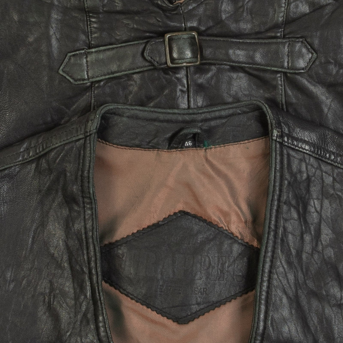 MEN'S VINTAGE 1990S LEATHER VEST JACKET - SMALL
