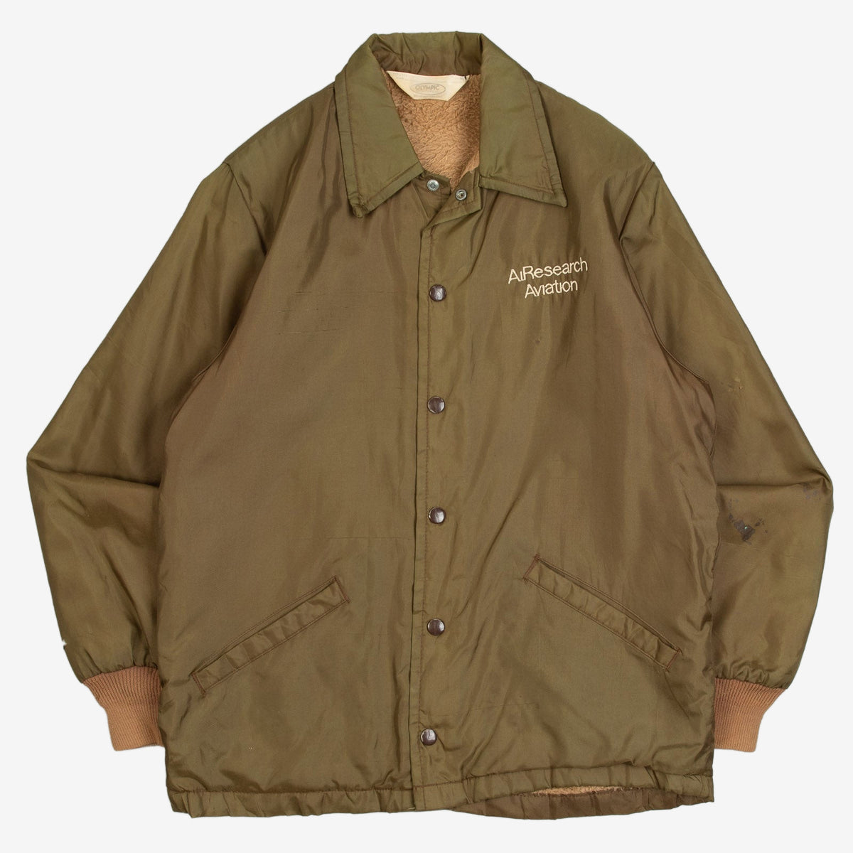 MEN'S VINTAGE 1980S SHERPA LINED COACH JACKET - X-LARGE