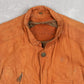 MEN'S VINTAGE 1980S LEATHER UTILITY VEST JACKET - LARGE