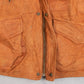 MEN'S VINTAGE 1980S LEATHER UTILITY VEST JACKET - LARGE