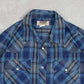 MEN'S VINTAGE 1990S CHECKED WESTERN SHIRT - LARGE