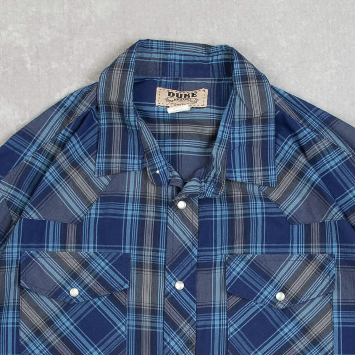 MEN'S VINTAGE 1990S CHECKED WESTERN SHIRT - LARGE