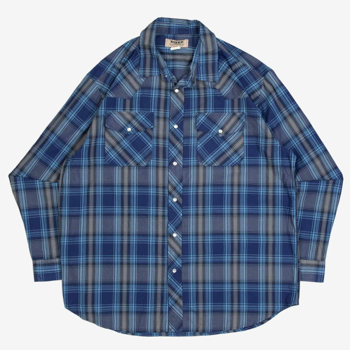 MEN'S VINTAGE 1990S CHECKED WESTERN SHIRT - LARGE