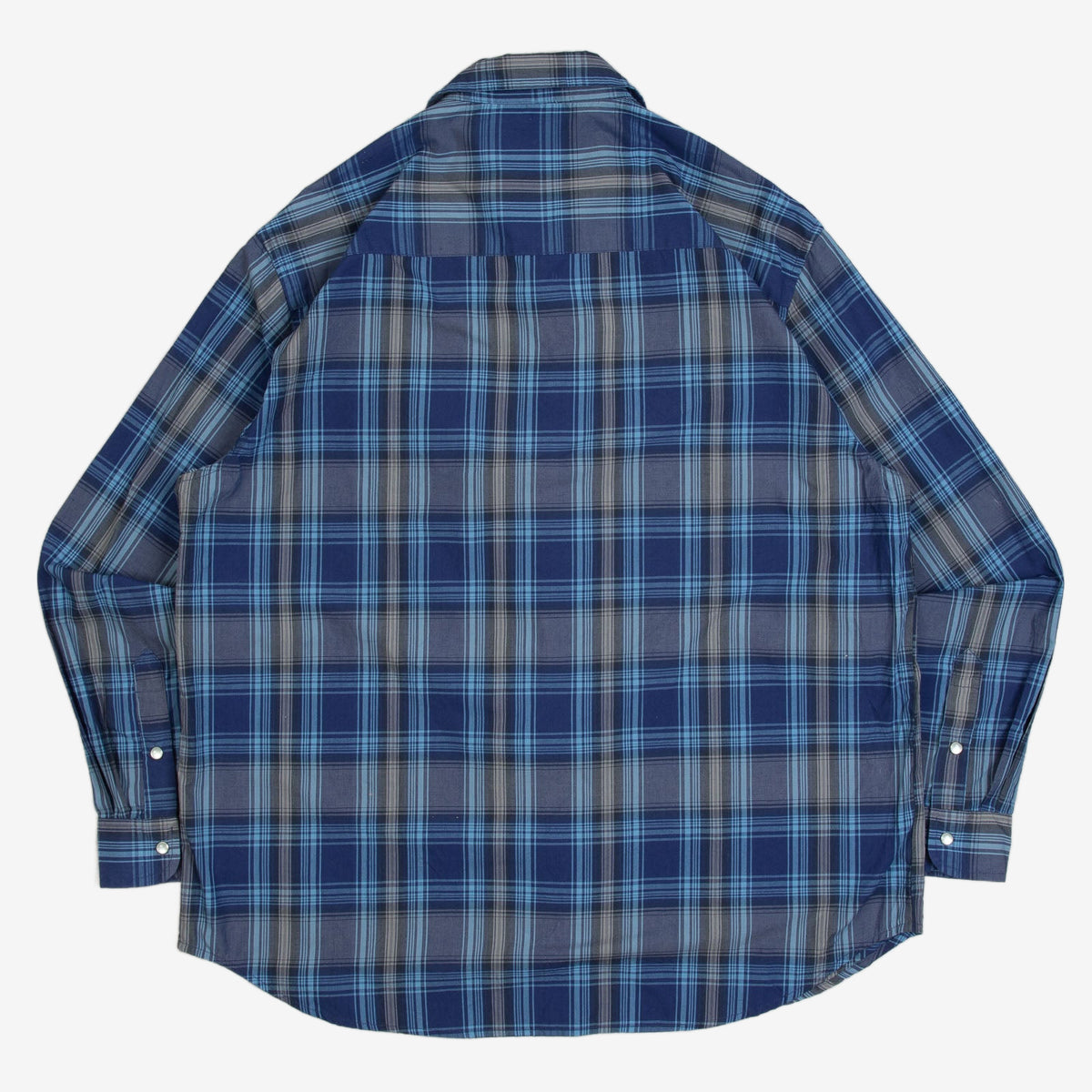 MEN'S VINTAGE 1990S CHECKED WESTERN SHIRT - LARGE