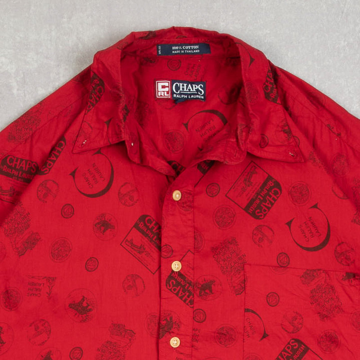 MEN'S VINTAGE 1990S RALPH LAUREN PATTERNED SHIRT - LARGE