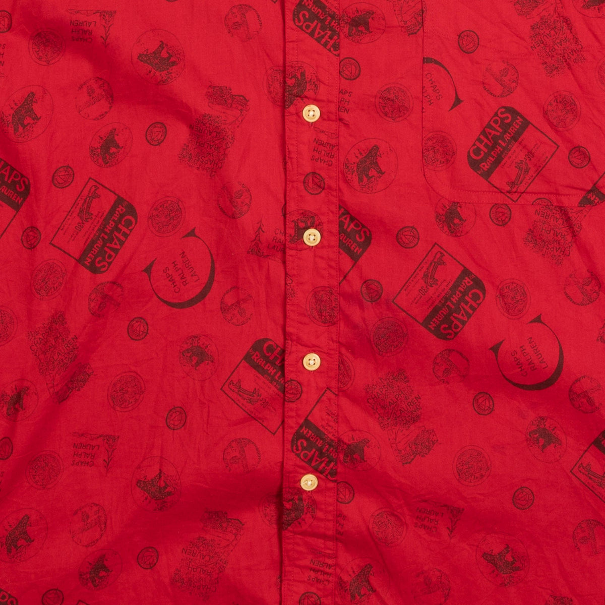 MEN'S VINTAGE 1990S RALPH LAUREN PATTERNED SHIRT - LARGE