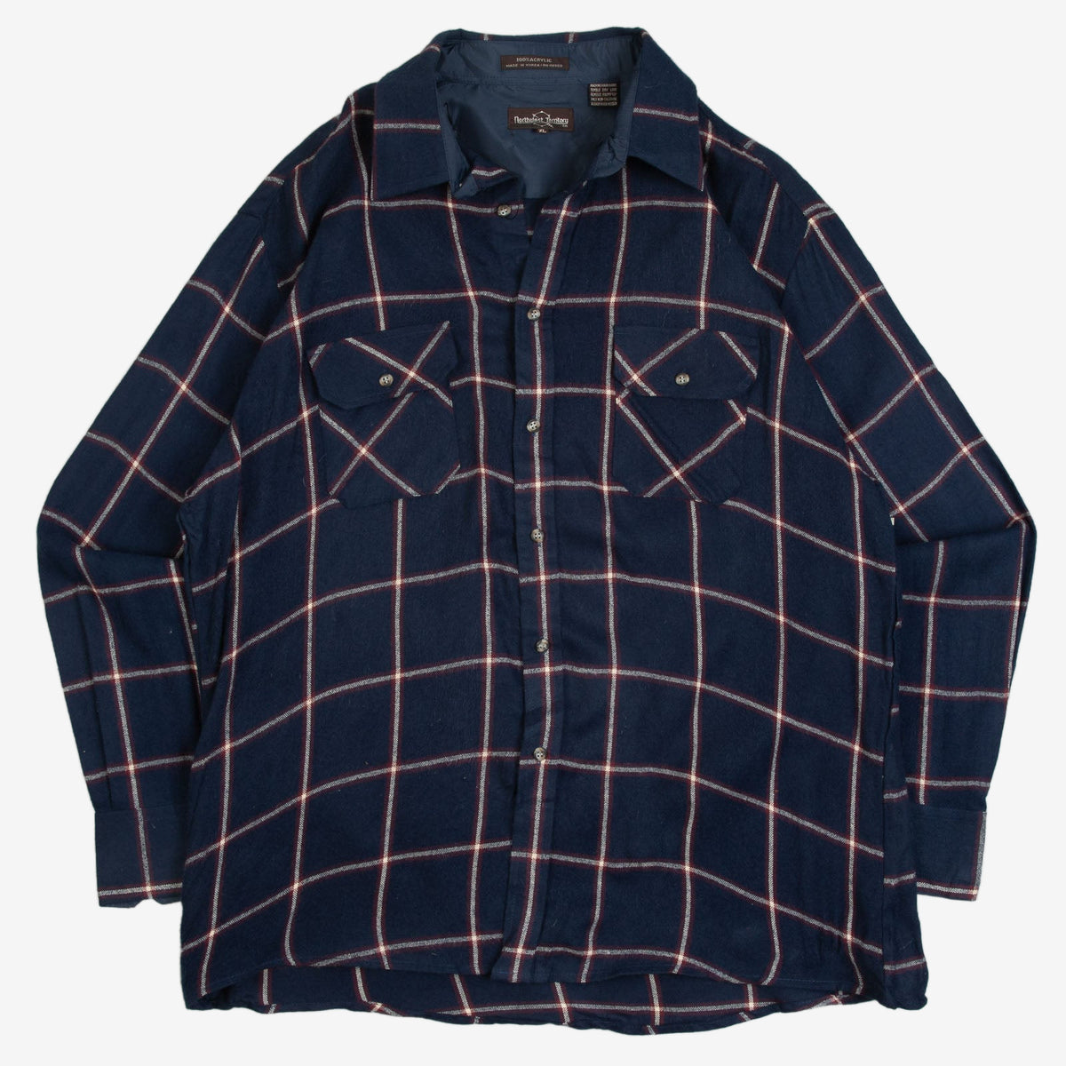 MEN'S VINTAGE 1990S WOOL STYLE CHECKED FLANNEL SHIRT - X-SMALL