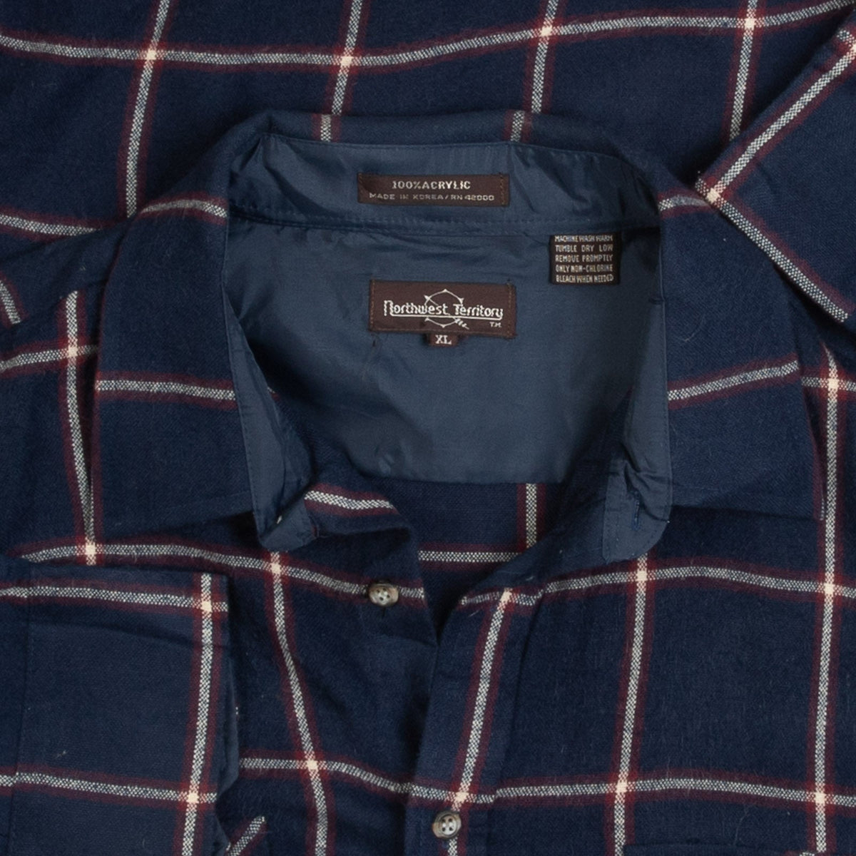 MEN'S VINTAGE 1990S WOOL STYLE CHECKED FLANNEL SHIRT - X-SMALL