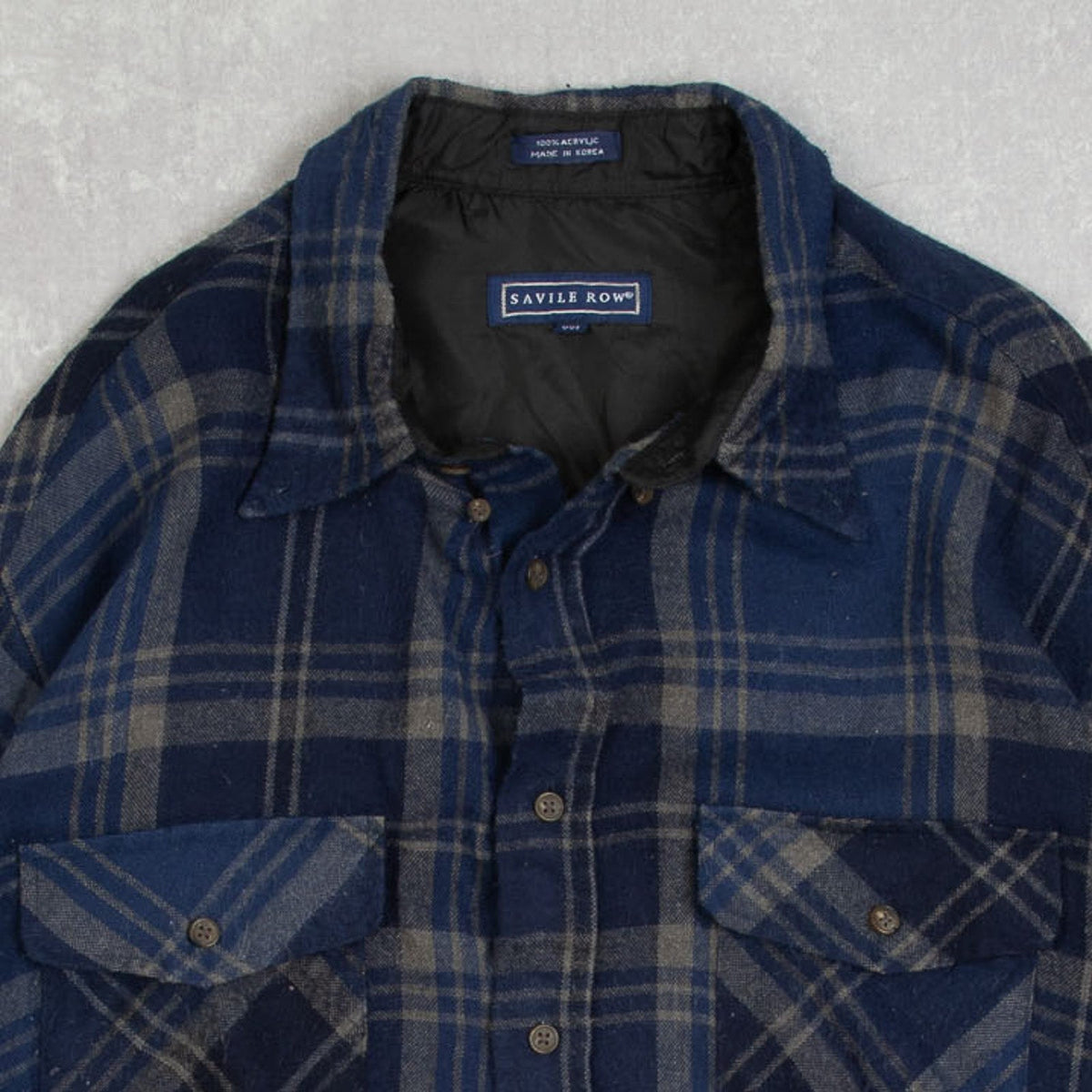 MEN'S VINTAGE 1990S WOOL STYLE CHECKED FLANNEL SHIRT - XX-LARGE