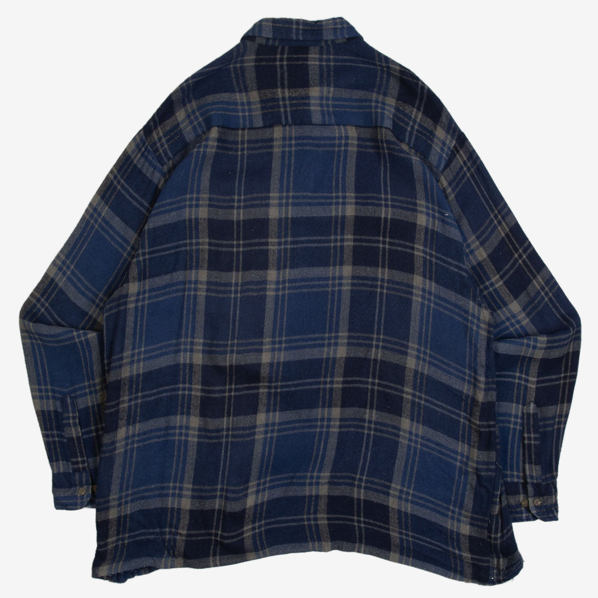 MEN'S VINTAGE 1990S WOOL STYLE CHECKED FLANNEL SHIRT - XX-LARGE