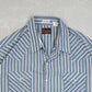 MEN'S VINTAGE 1990S STRIPED WESTERN SHORT SLEEVE SHIRT - XXX-LARGE