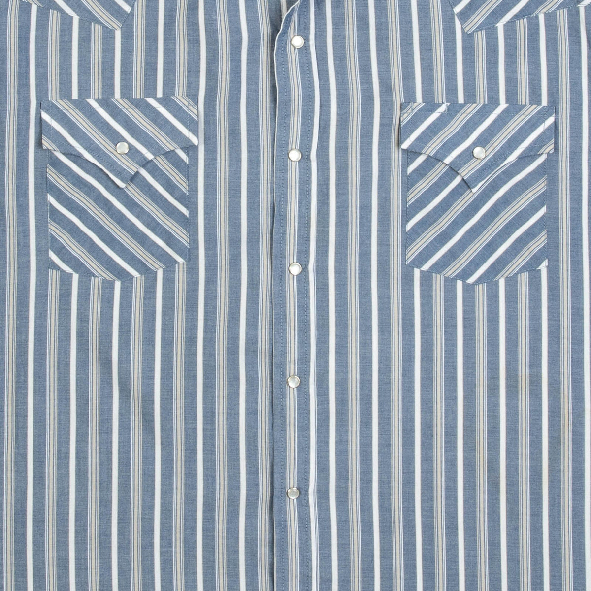 MEN'S VINTAGE 1990S STRIPED WESTERN SHORT SLEEVE SHIRT - XXX-LARGE