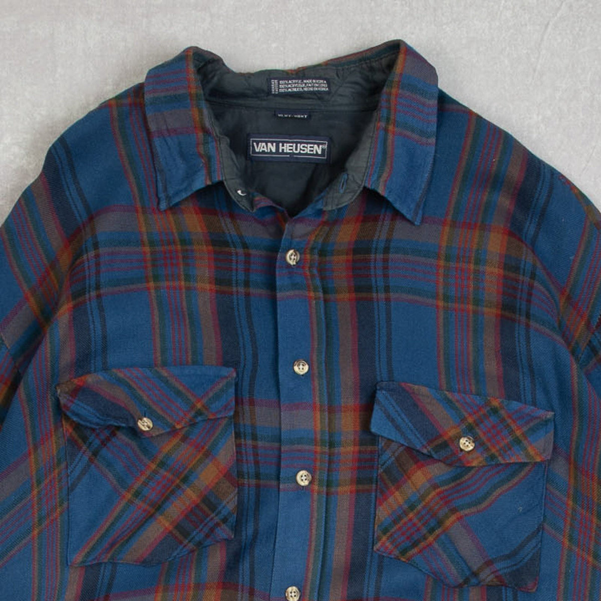 MEN'S VINTAGE 1990S CHECKED WOOL STYLE FLANNEL SHIRT - X-LARGE