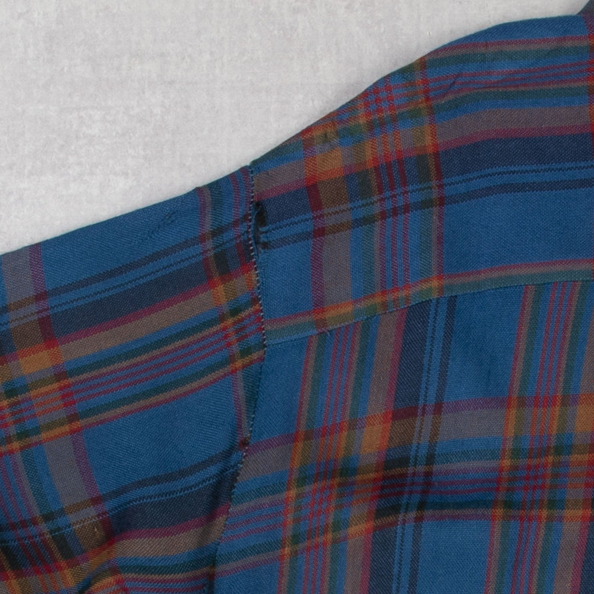 MEN'S VINTAGE 1990S CHECKED WOOL STYLE FLANNEL SHIRT - X-LARGE