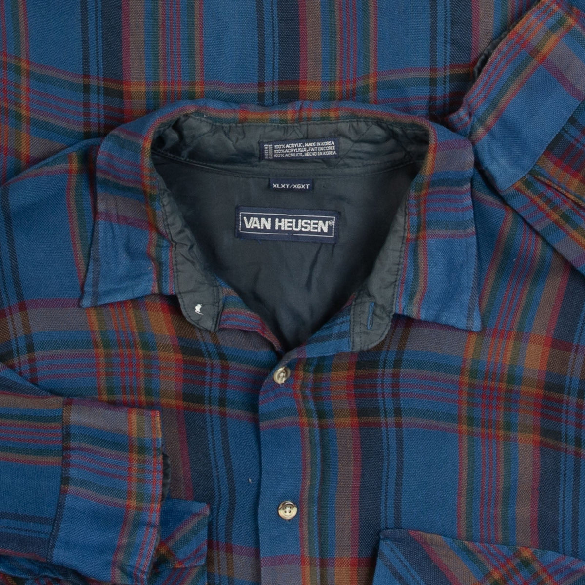 MEN'S VINTAGE 1990S CHECKED WOOL STYLE FLANNEL SHIRT - X-LARGE