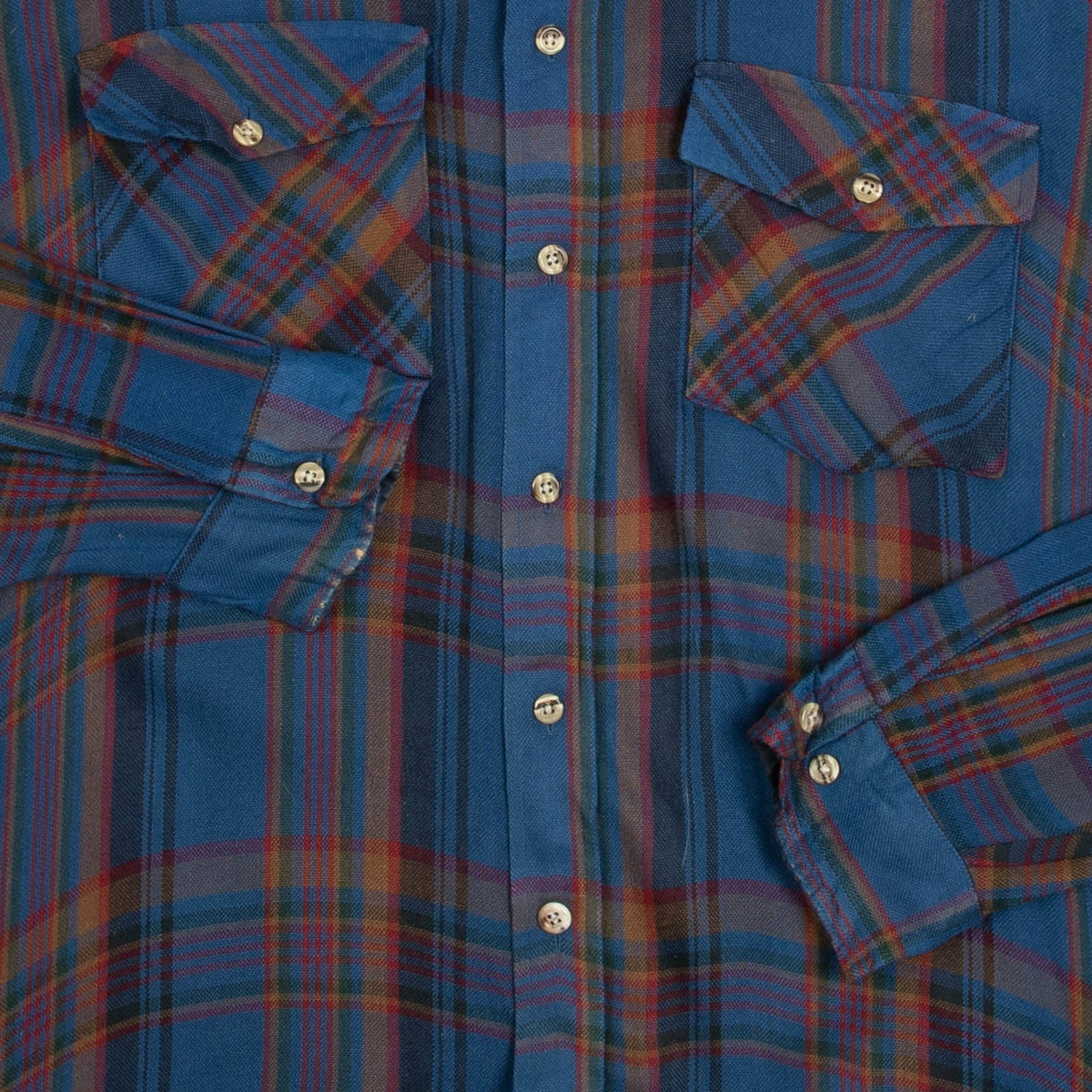 MEN'S VINTAGE 1990S CHECKED WOOL STYLE FLANNEL SHIRT - X-LARGE