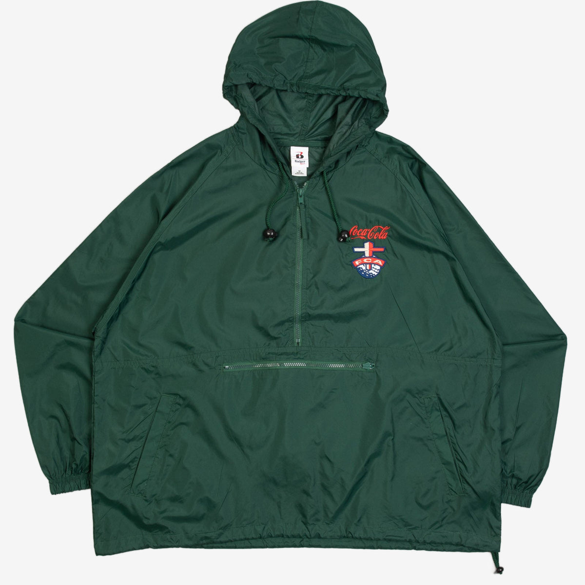 MEN'S VINTAGE 1990S COCA-COLA HOODED PULLOVER JACKET - MEDIUM