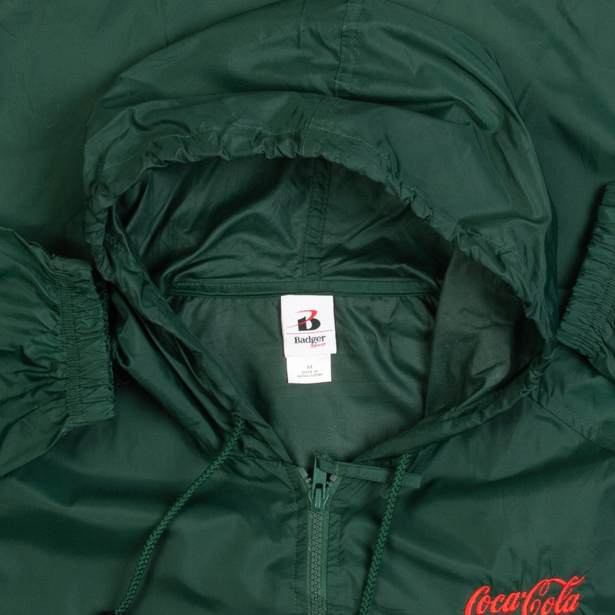 MEN'S VINTAGE 1990S COCA-COLA HOODED PULLOVER JACKET - MEDIUM