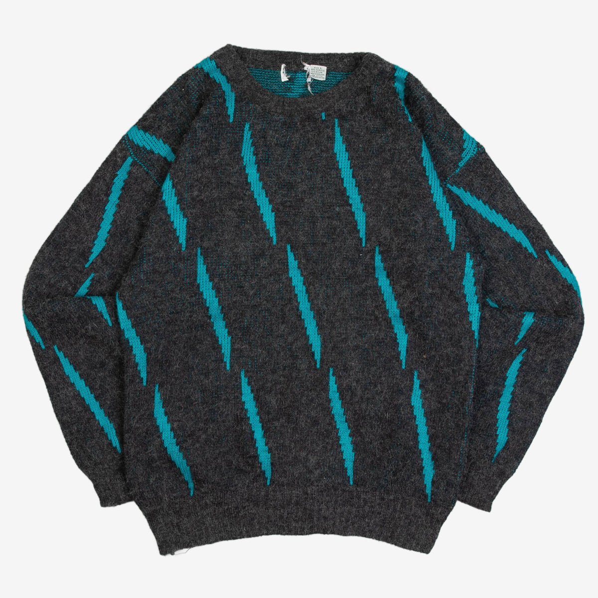 MEN'S VINTAGE 1980S PATTERNED KNITTED JUMPER - LARGE