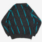 MEN'S VINTAGE 1980S PATTERNED KNITTED JUMPER - LARGE