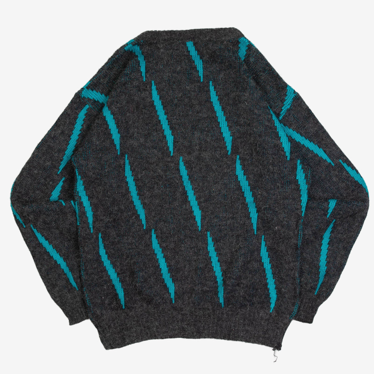MEN'S VINTAGE 1980S PATTERNED KNITTED JUMPER - LARGE